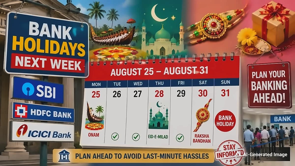 Banks Closed 4 Days: SBI, HDFC, ICICI Shut Aug 25-30