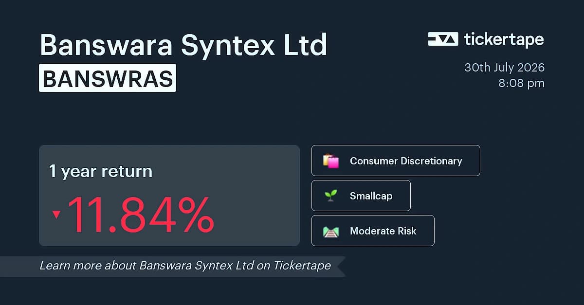 Banswara Syntex posts ₹4.61 cr profit in Q1 FY27