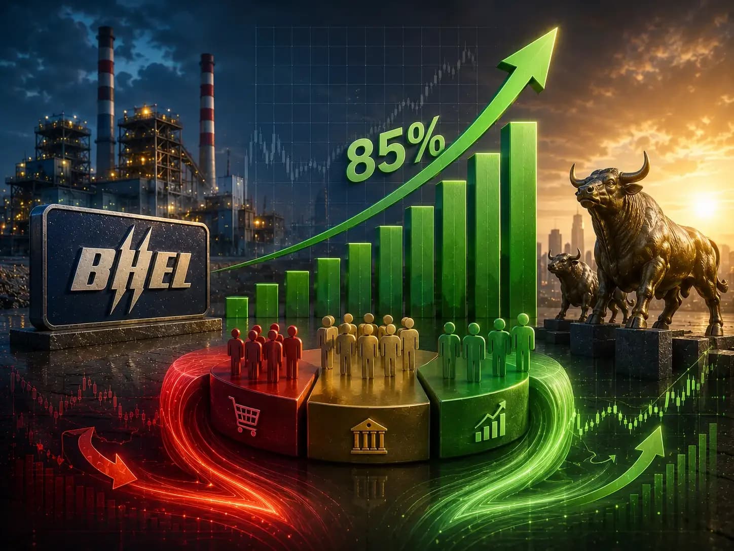 BHEL shares surge 85% as retail investors trim stakes