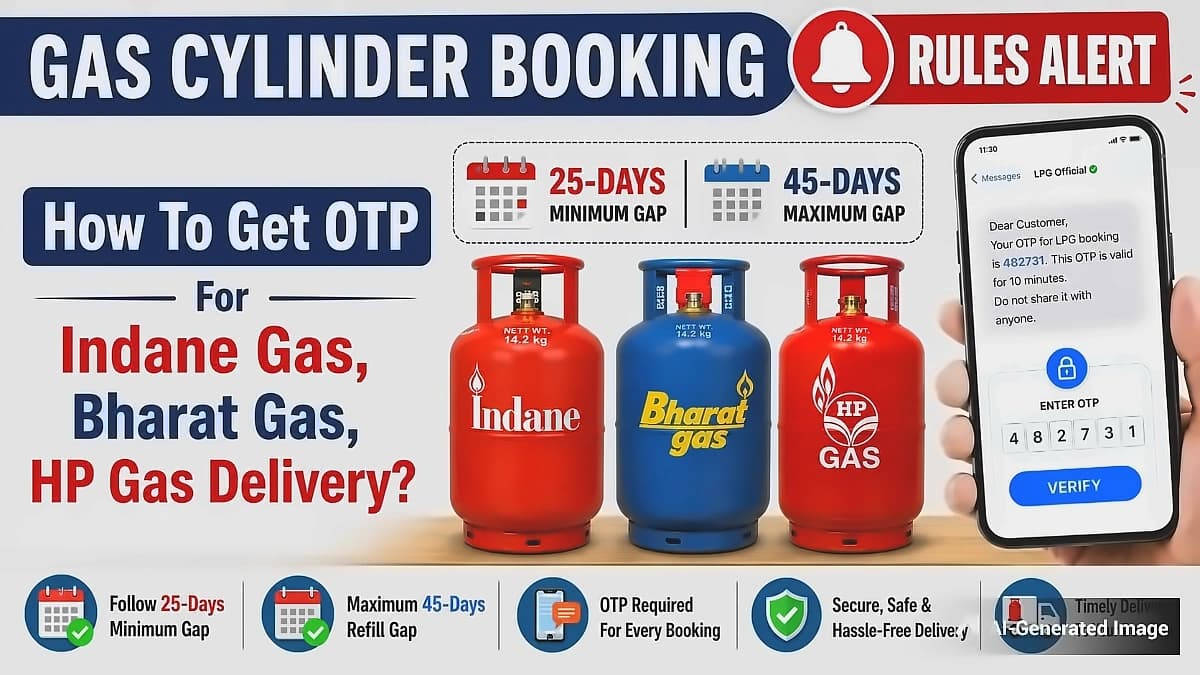 LPG Refill Rules: 25-Day, 45-Day Gap with Mandatory OTP