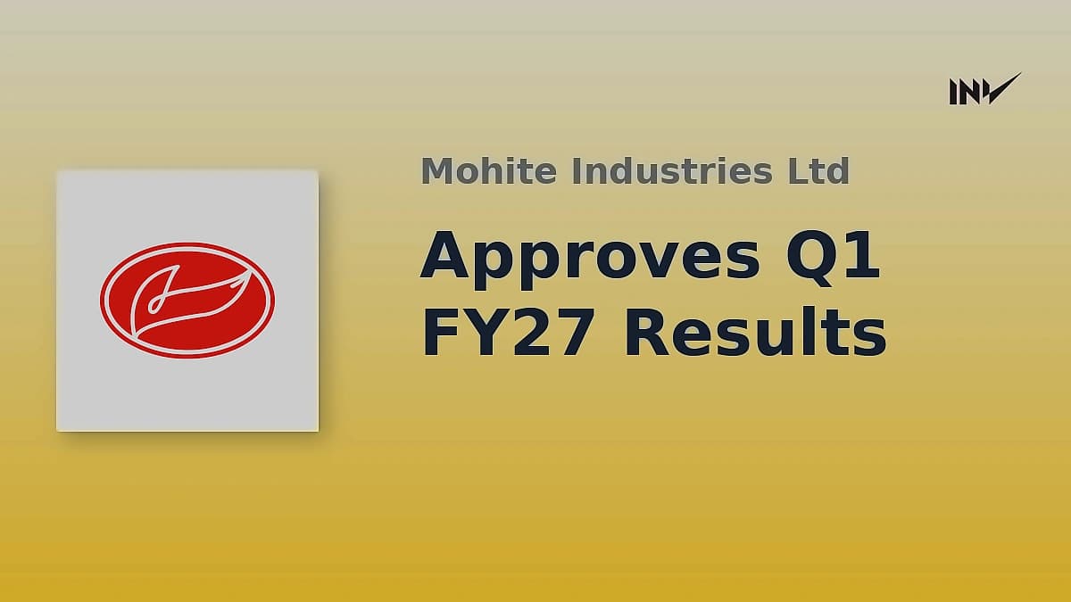 Mohite Industries posts ₹2.46 cr net loss in Q1 FY27