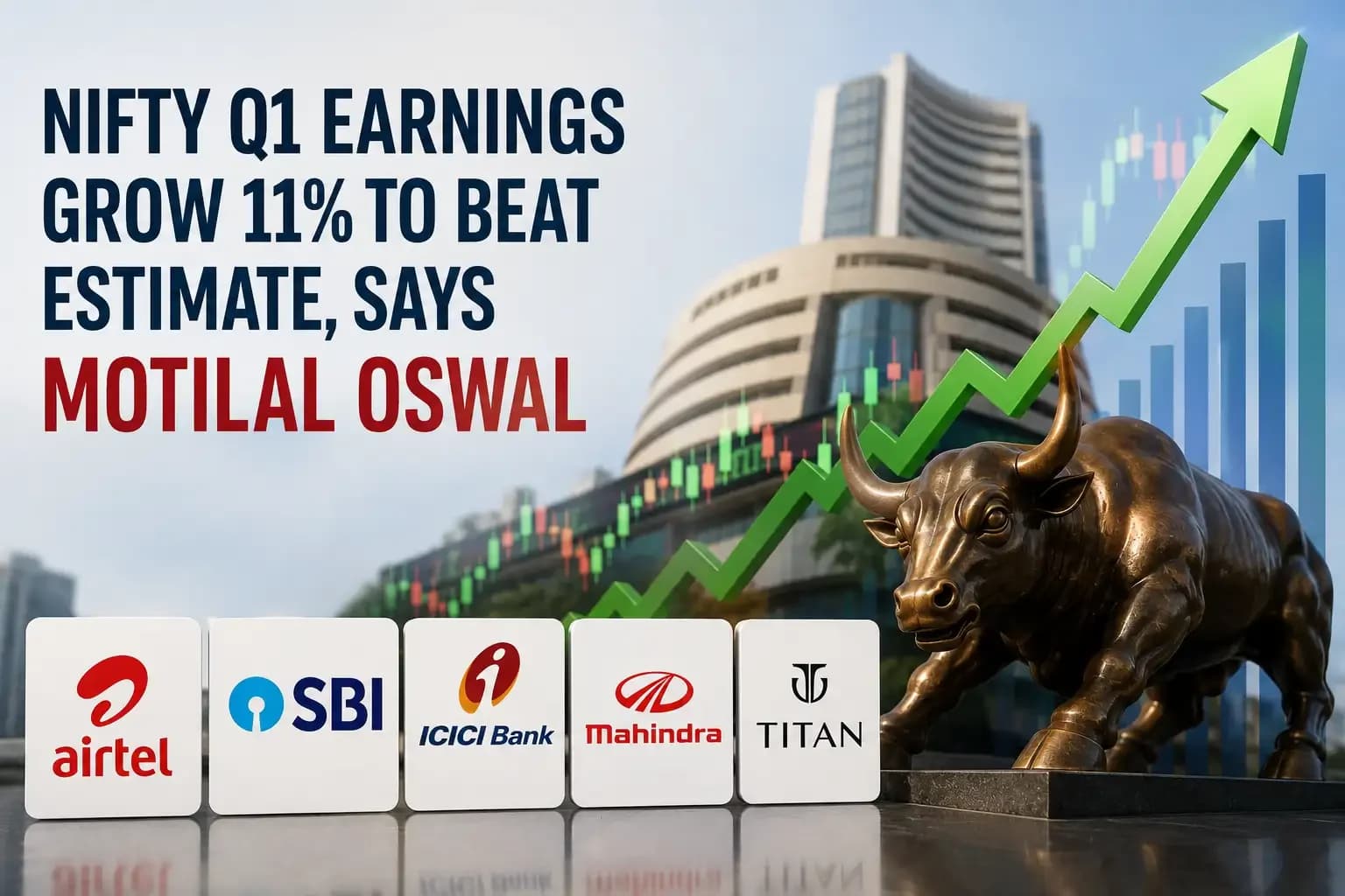 Nifty Q1 earnings jump 11% YoY, OMC losses drag overall performance
