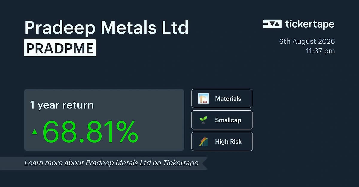 Pradeep Metals Q1 profit surges 49.91% to ₹8.35 crore
