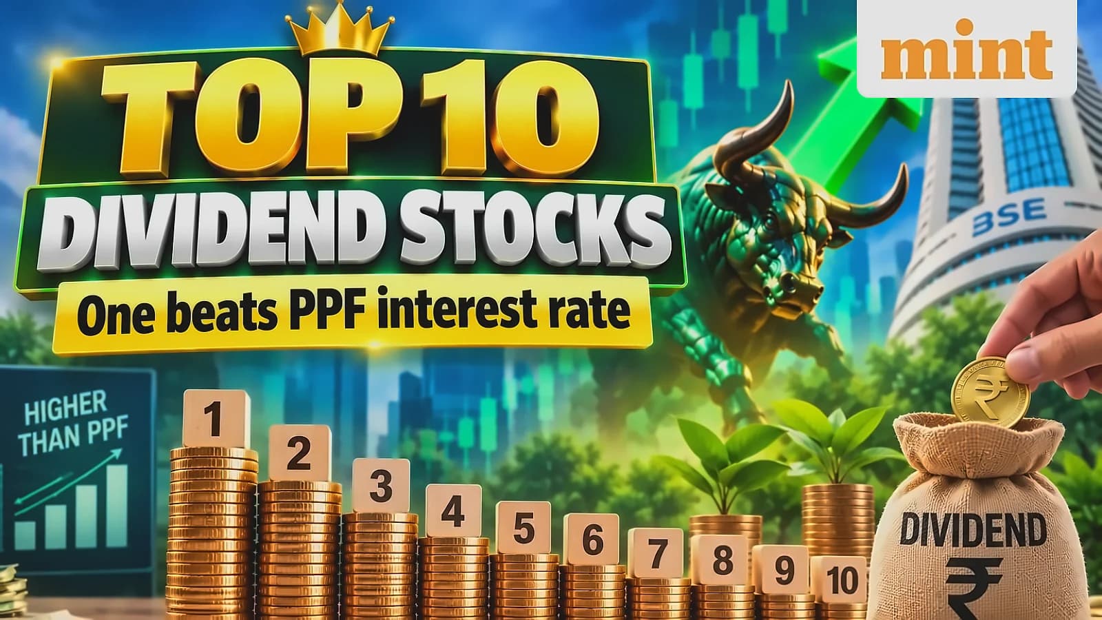 Top 10 dividend stocks: PTC India leads at 9.7% yield