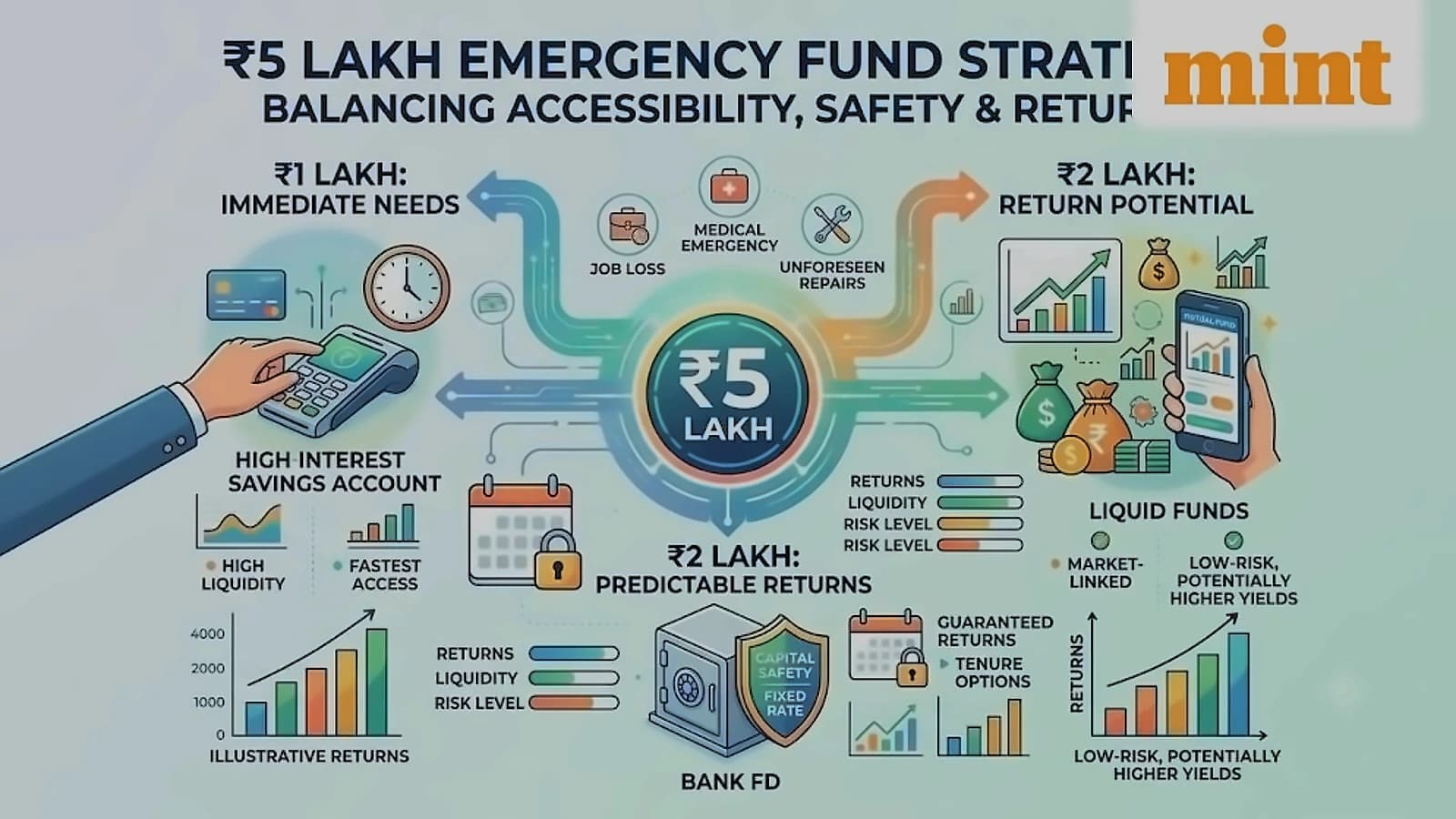 ₹1.5 lakh emergency fund: 3-6-9 rule and investment options