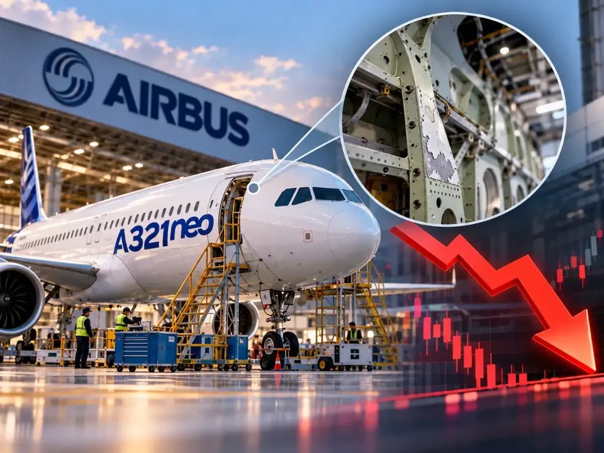 Airbus shares drop 1.3% on quality flaw in 500 A321neo jets