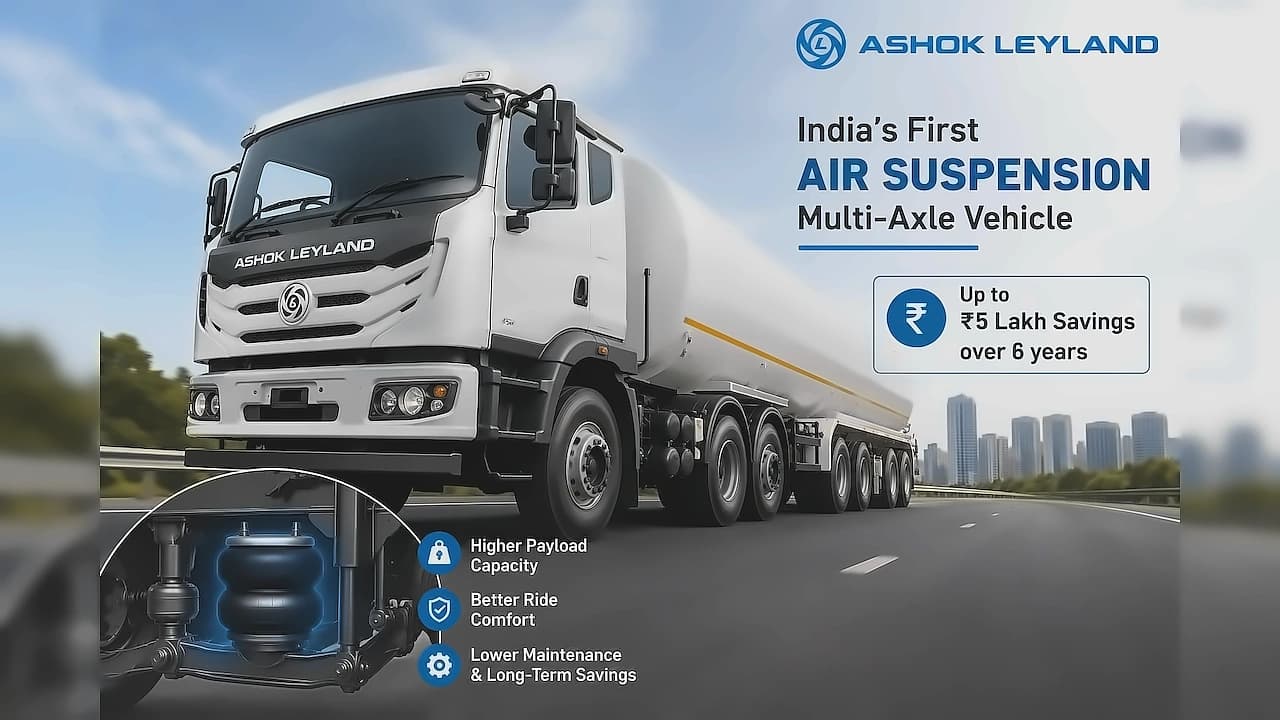 Ashok Leyland Launches India's First Air Suspension Truck