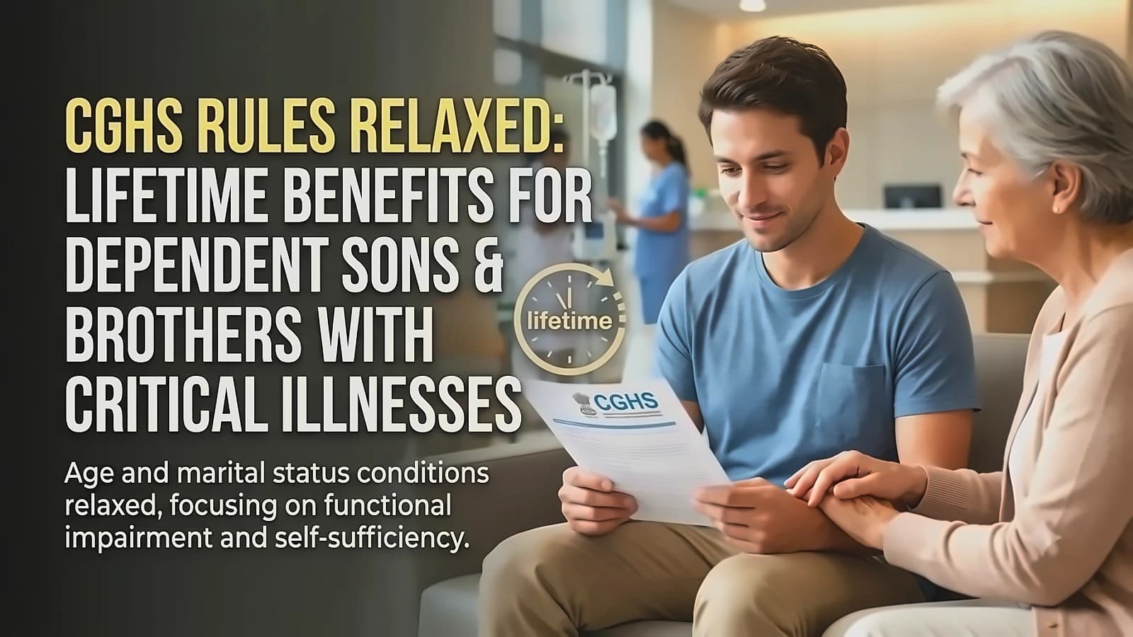 CGHS Rules Relaxed: Lifetime Benefits for Critically Ill Dependents