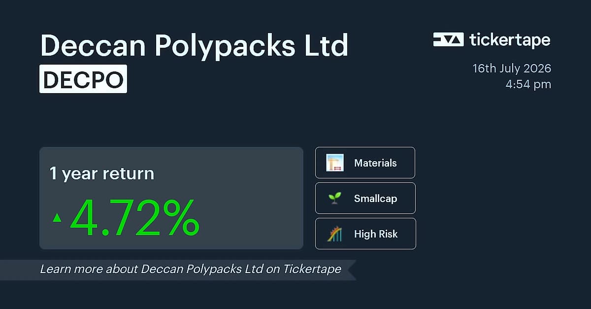 Deccan Polypacks posts ₹0.06 cr Q1 loss vs ₹0.29 cr last year