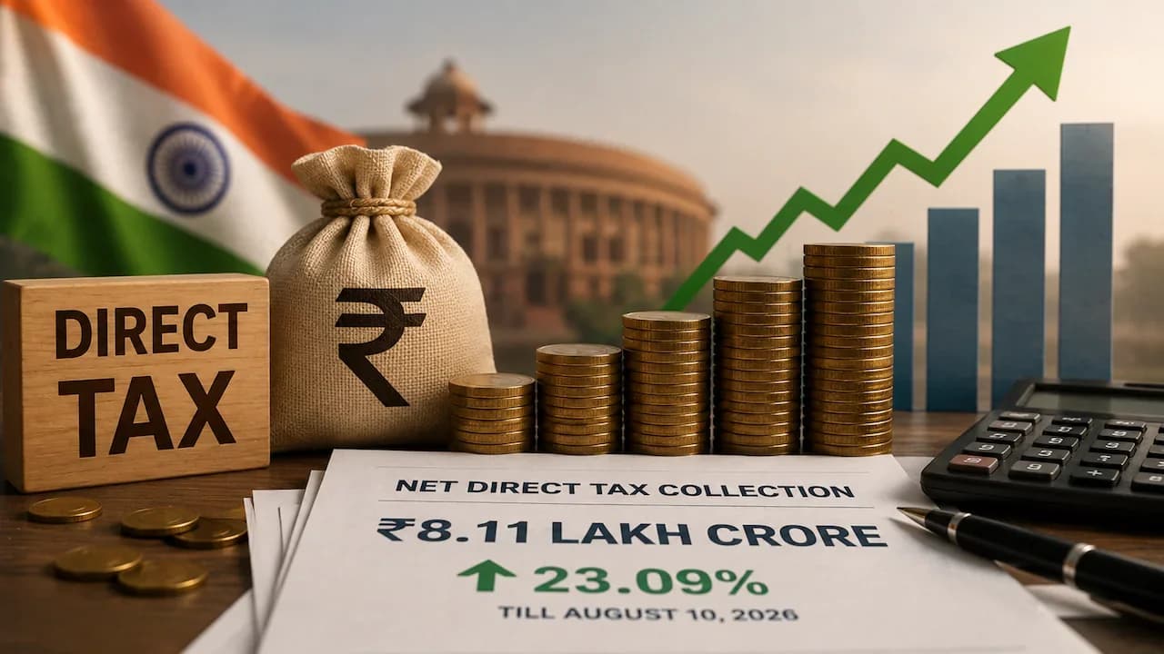 Direct tax collections surge 23% to ₹8.11 trillion by August 10