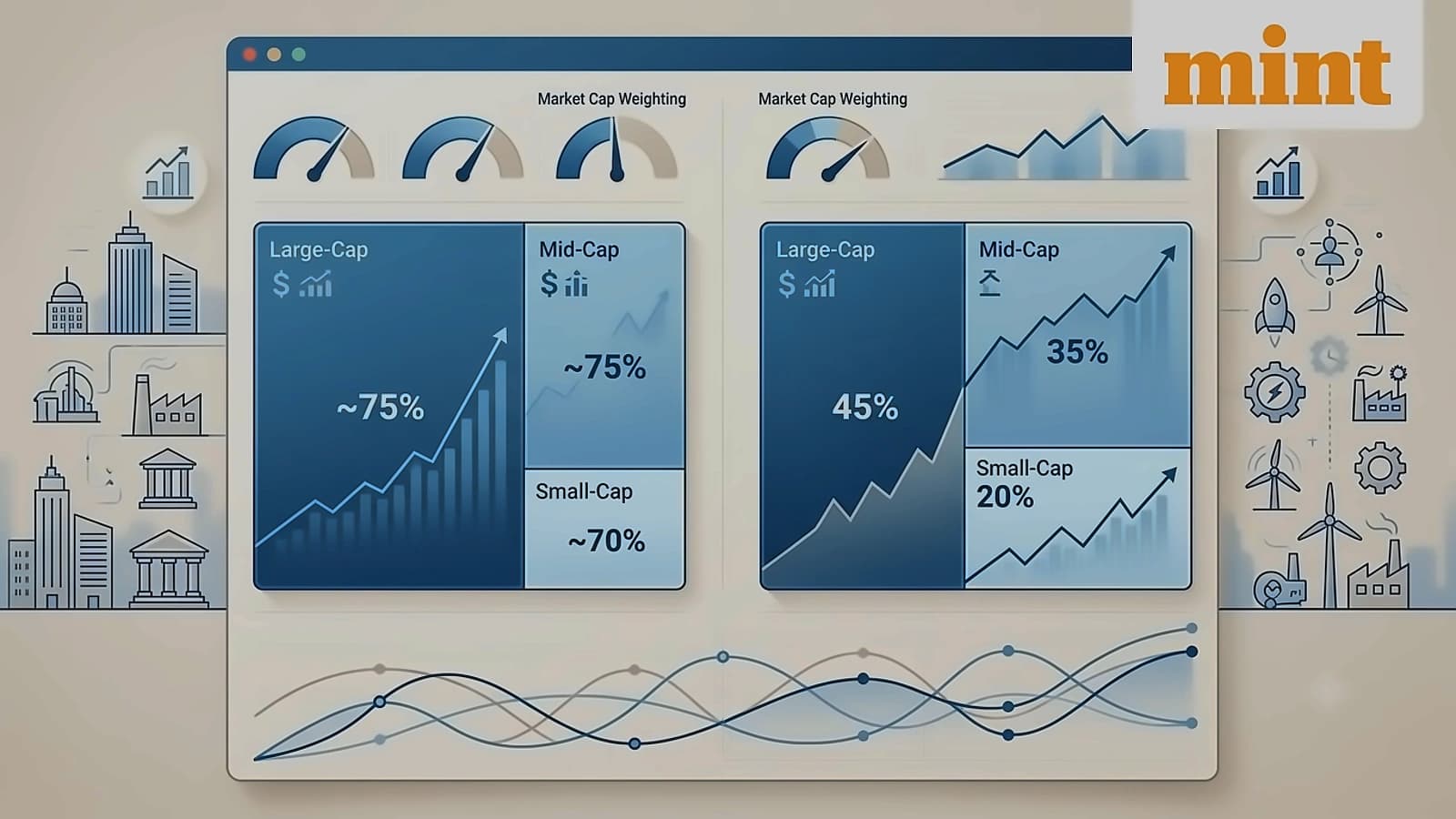 Flexi-cap funds show wide large-cap allocation range from 37% to 91%