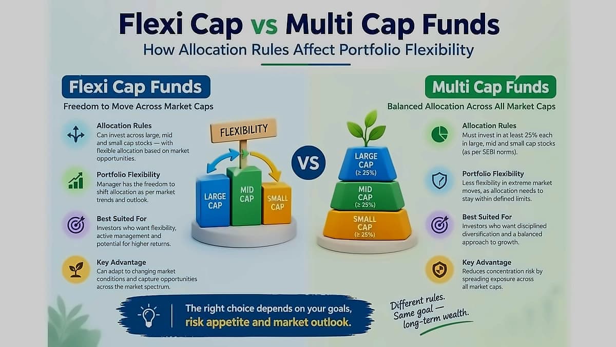 Flexi vs Multi Cap Funds: Allocation Rules Impact Portfolio Flexibility