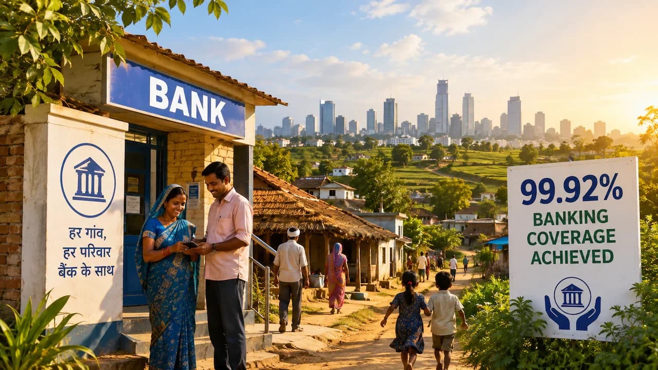 India Achieves Near-Universal Banking Coverage with 99.92% Villages Served