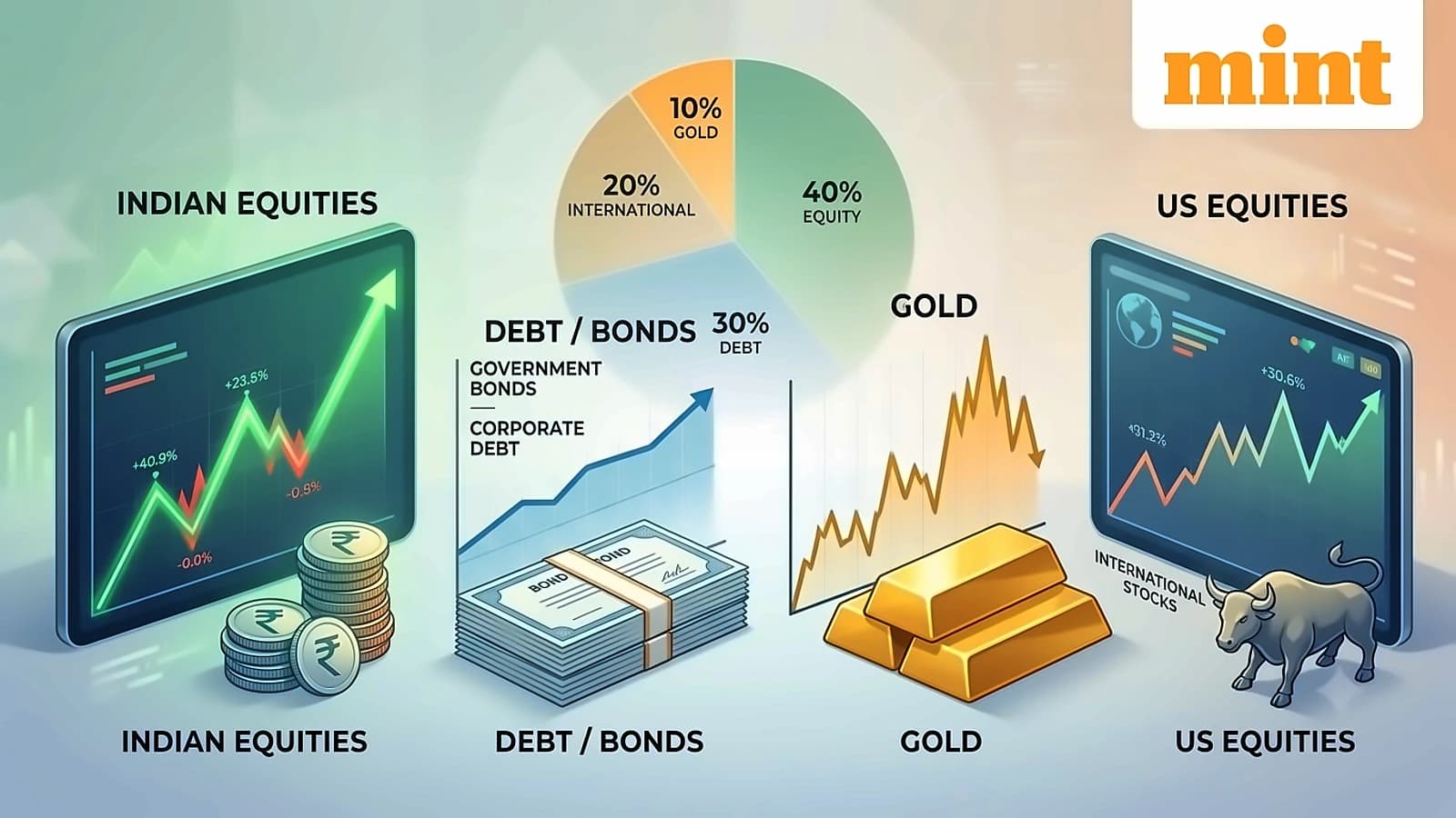 Indian equities, debt, gold & US stocks: Portfolio allocation guide