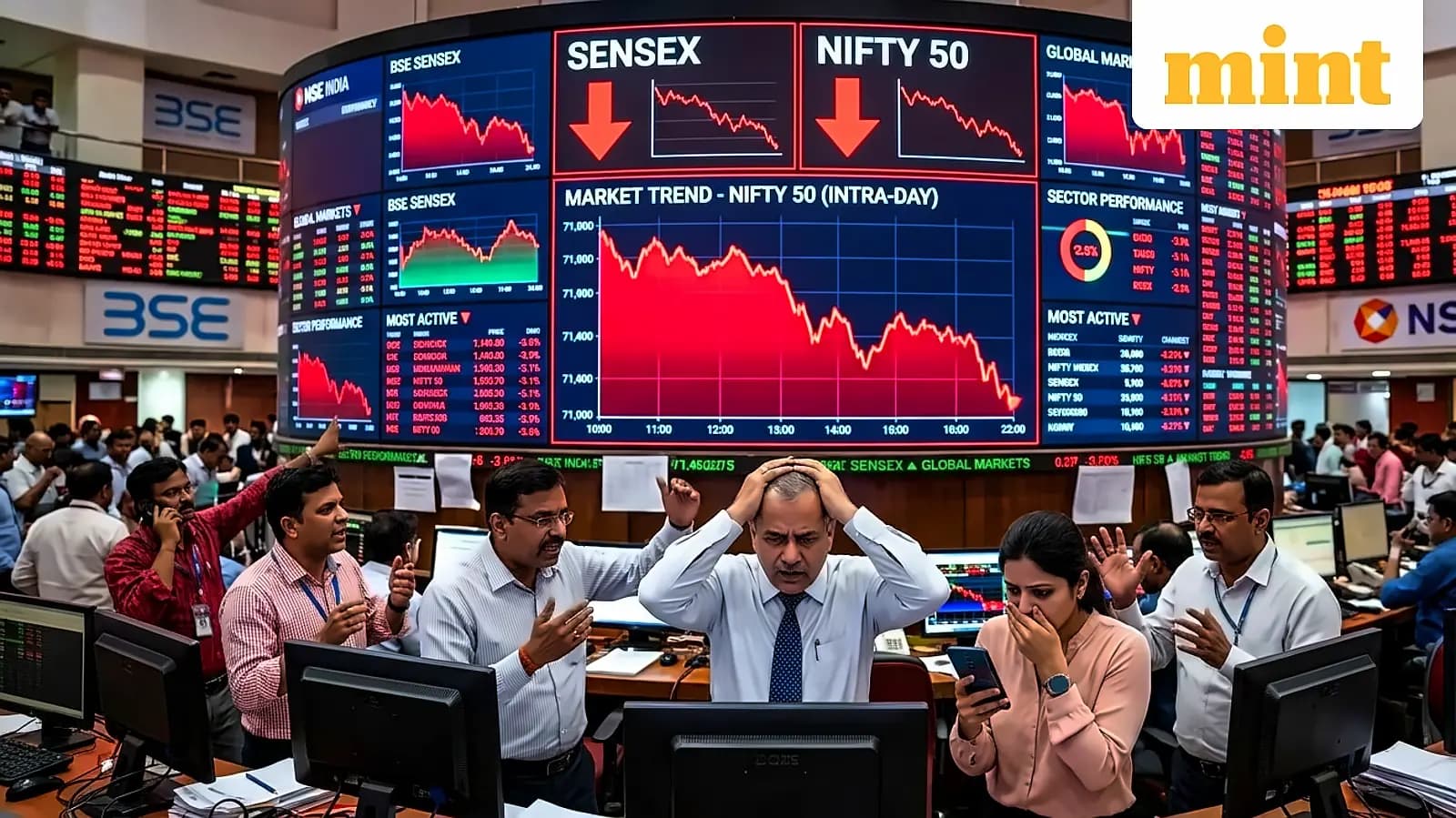 Sensex falls 326 points to 76,909 as crude oil hits $92 amid Iran tensions
