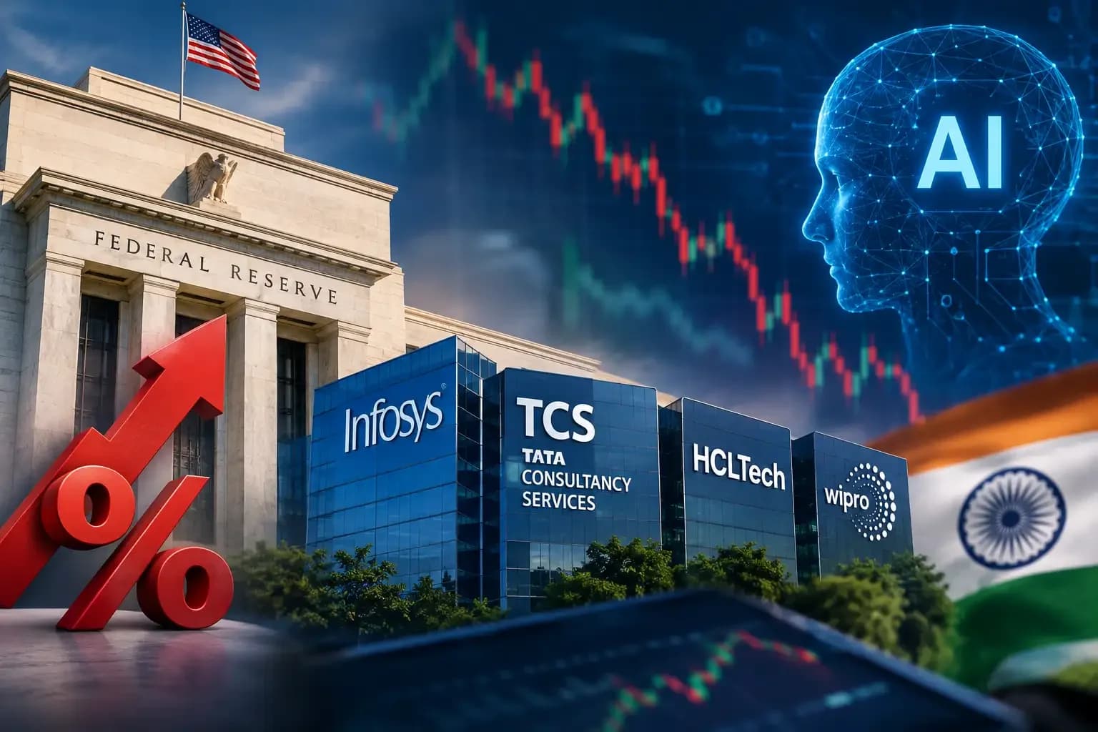 IT stocks fall up to 3% on Fed rate hike and Bank of Japan impact