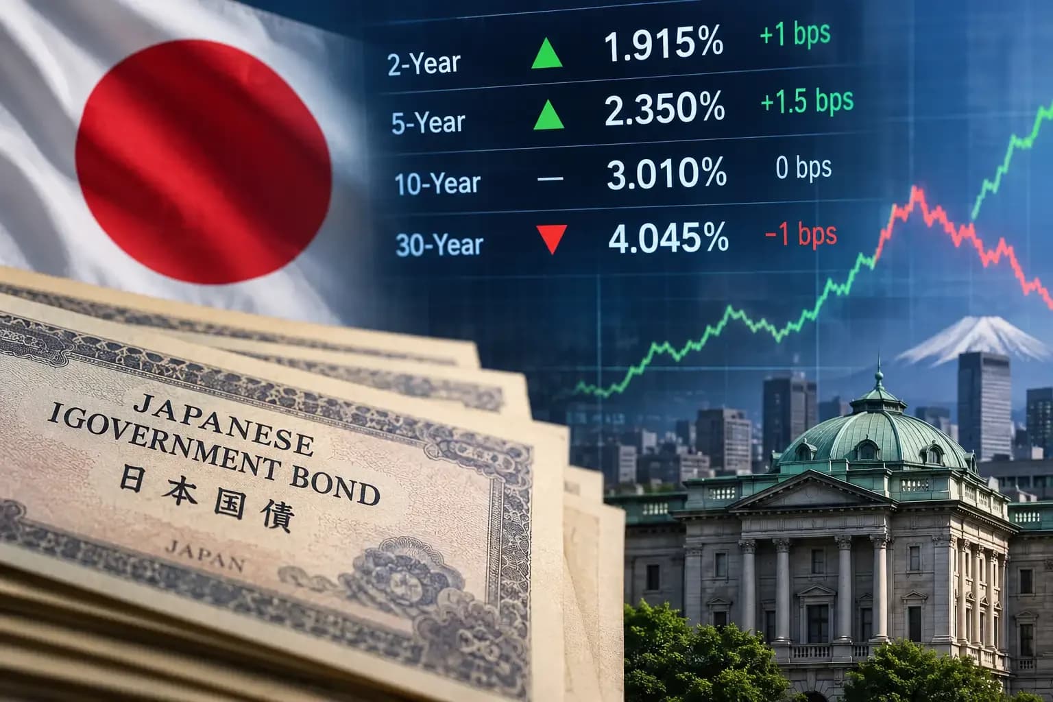 Japan bond yields hit one-month lows on global selloff, AI concerns