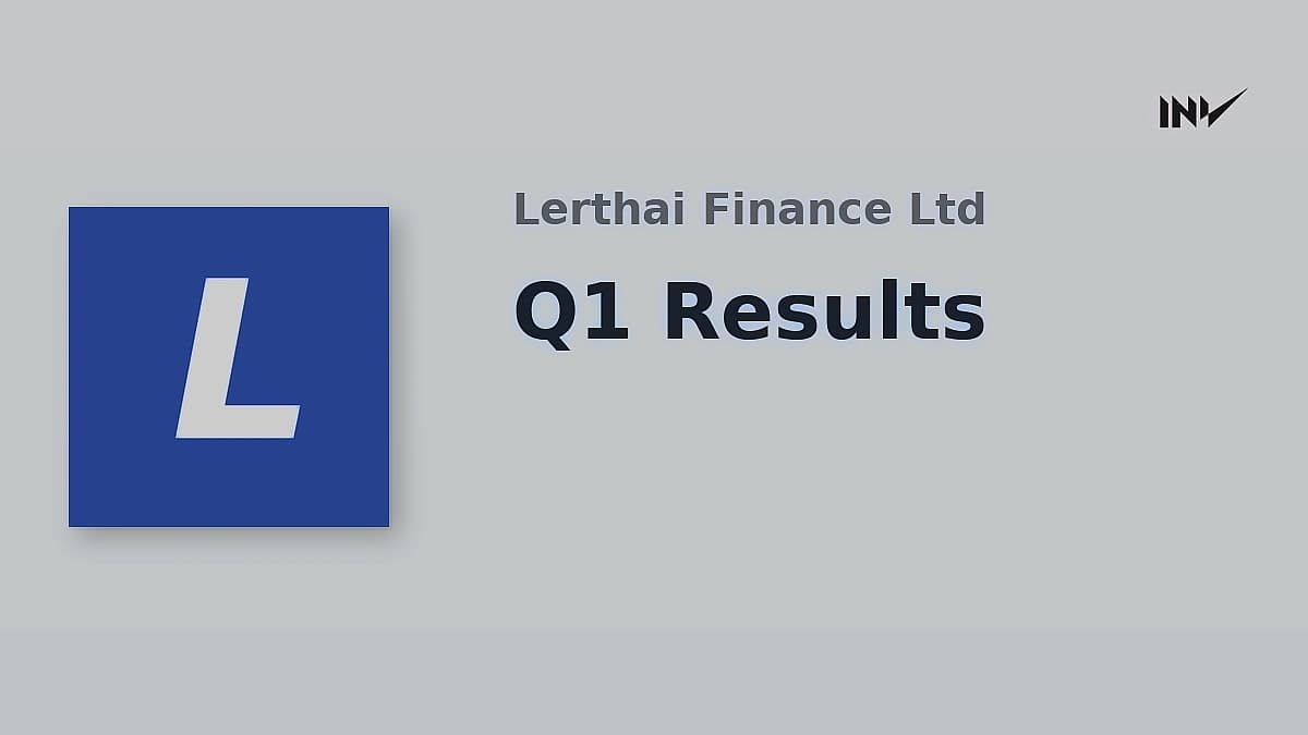 Lerthai Finance posts ₹17.13 lakh Q1 loss vs ₹0.06 crore last year