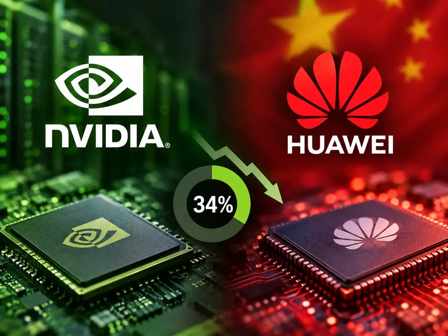 Nvidia's China AI chip share drops to 34% as Huawei closes gap
