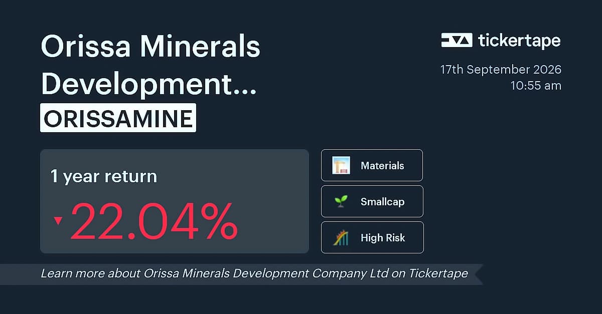 Orissa Minerals posts ₹3.45 cr profit vs ₹2.79 cr loss in Q1 FY27