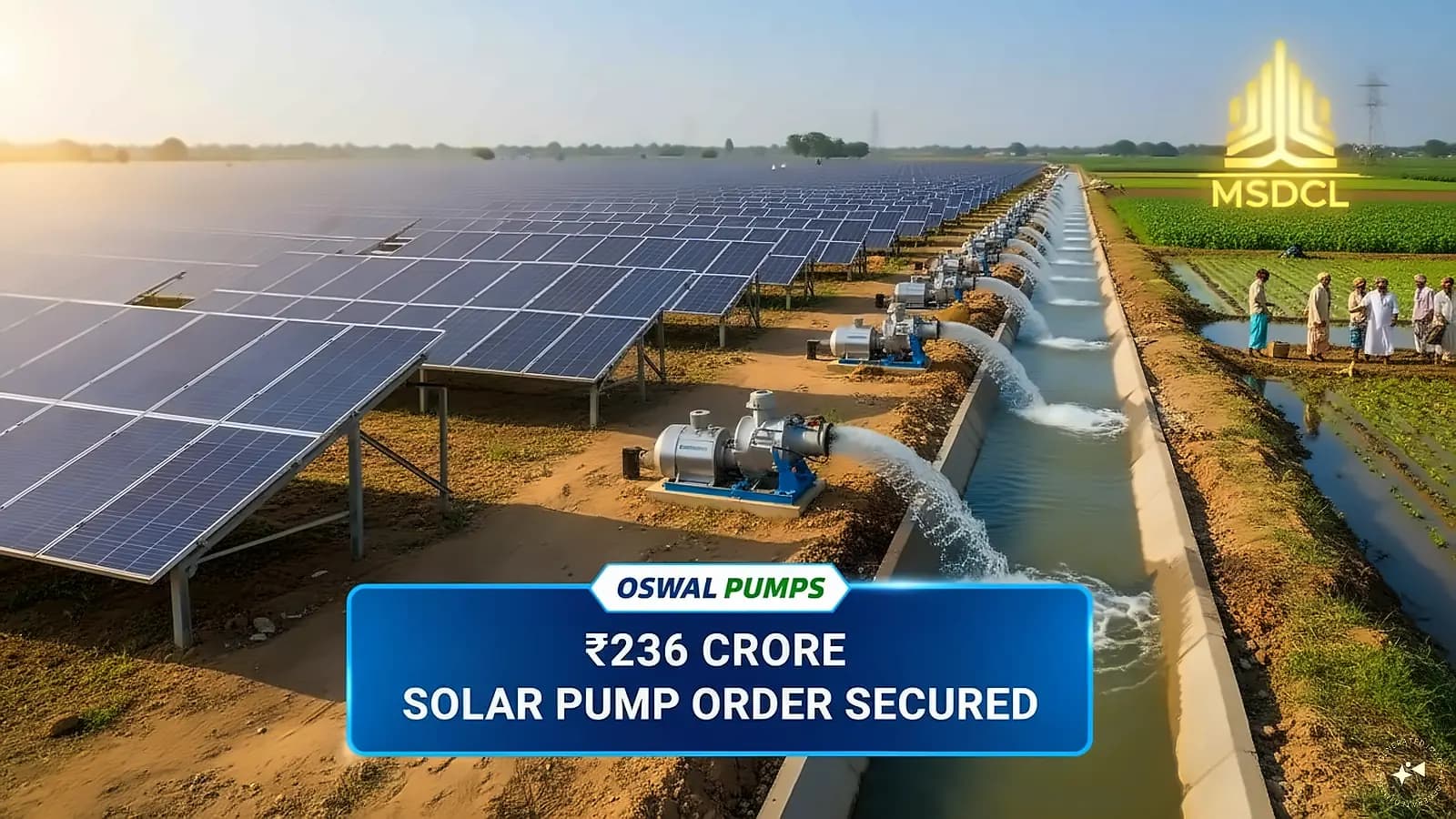 Oswal Pumps gains 4.38% on ₹236 cr MSEDCL solar pump order