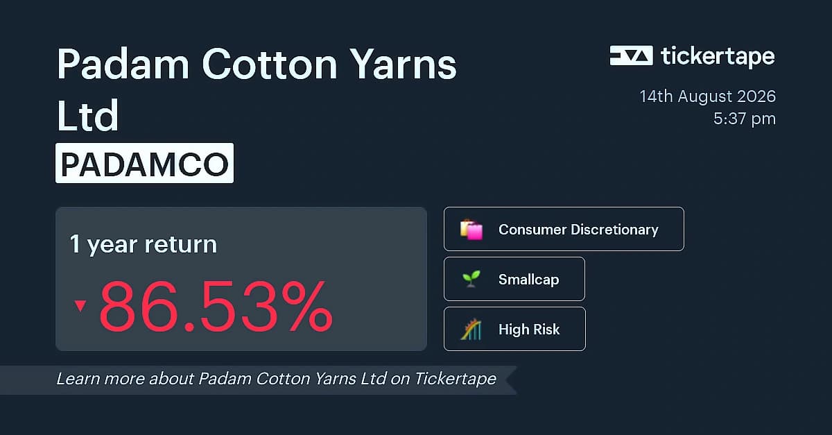 Padam Cotton Yarns Q1 profit drops 49.75% to ₹1.02 crore