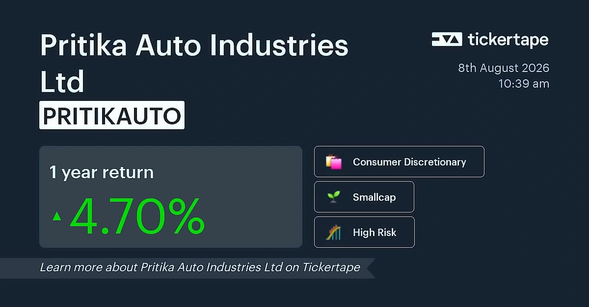 Pritika Auto Industries Q1 profit up 13.45% to ₹6.24 crore