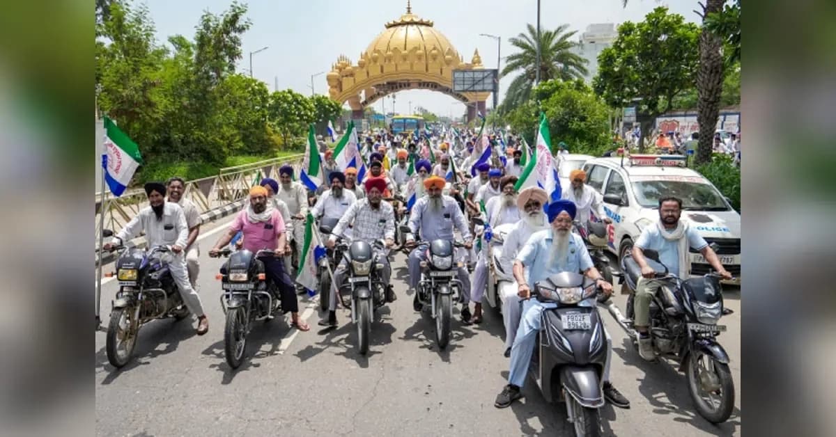 Punjab farmers escalate protests with bike rally against US trade deal