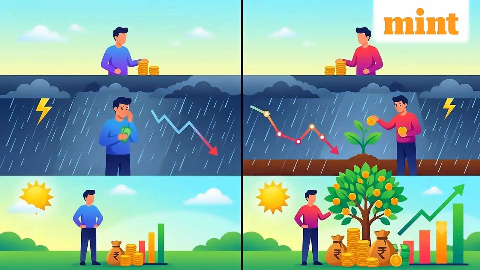 SIP investors benefit from market crashes through rupee-cost averaging