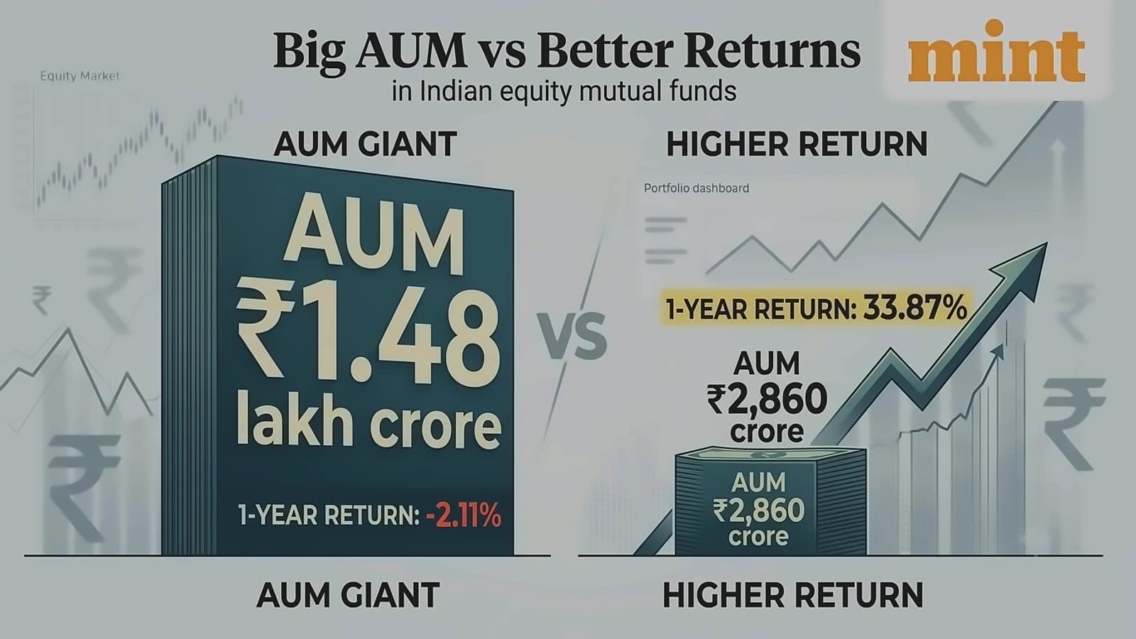 Small equity funds outperform AUM giants in 1-year returns