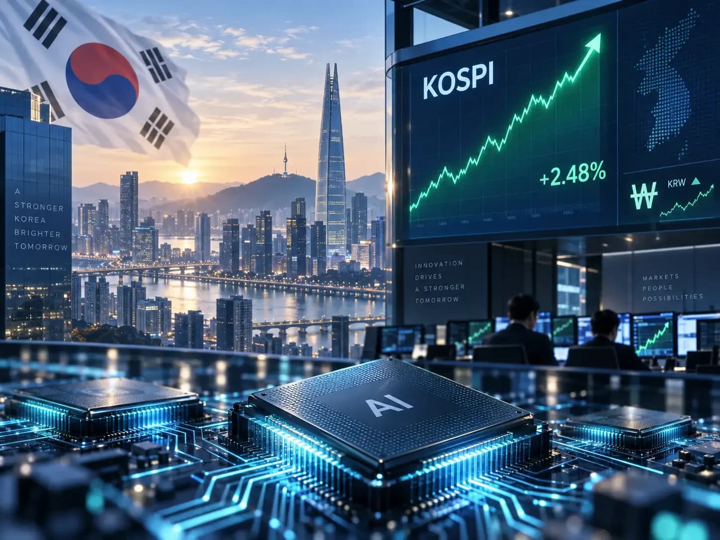 South Korean stocks surge 3% on AI chip optimism, won hits 2-year high
