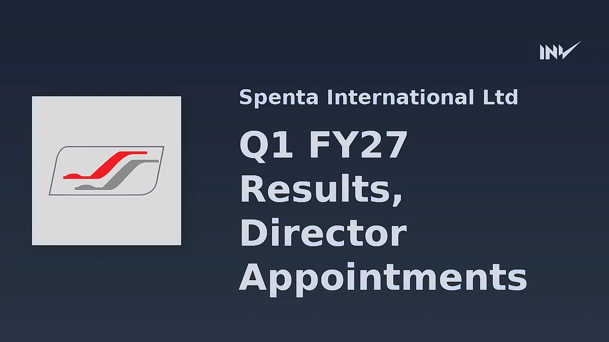 Spenta International posts ₹0.82 crore Q1 loss, approves key appointments