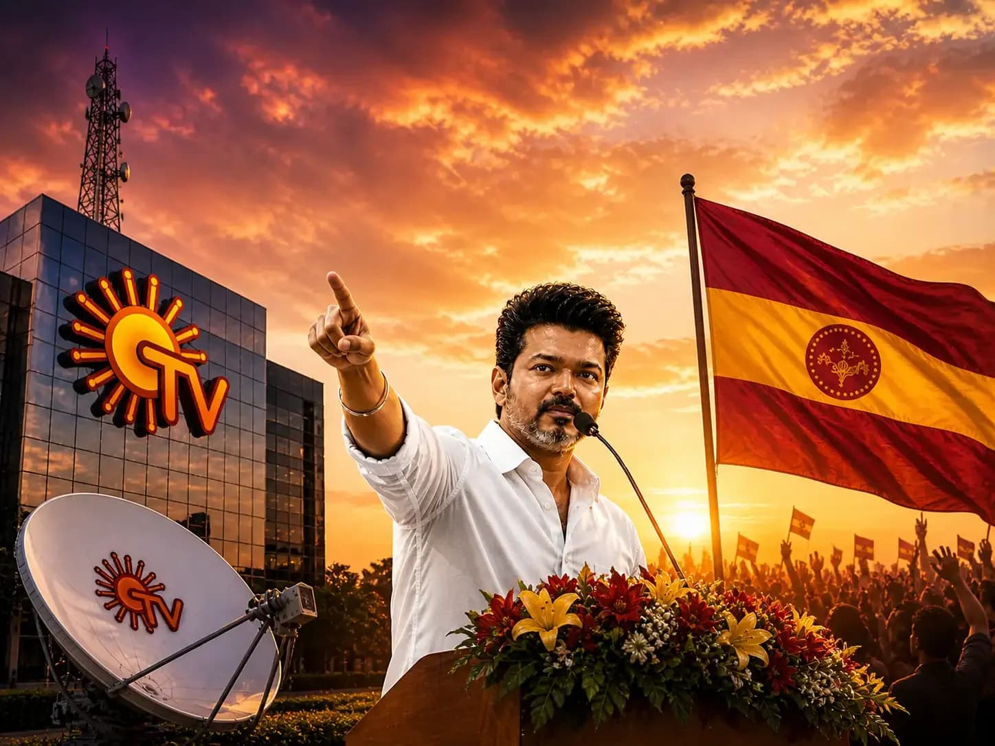 Sun TV shares crash 10% as Vijay's TVK leads Tamil Nadu polls