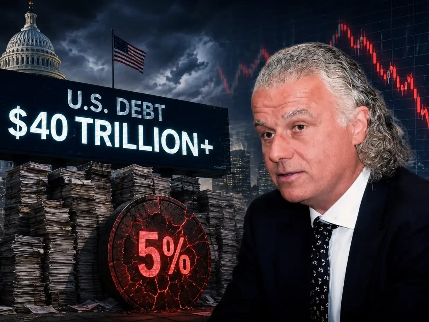 US Debt Crosses $40 Trillion as 5% Treasury Yield Risk Looms