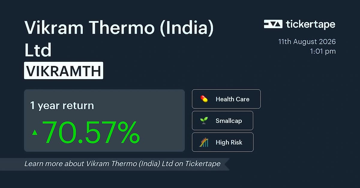 Vikram Thermo India Q1 profit surges 67.25% to ₹13.28 crore