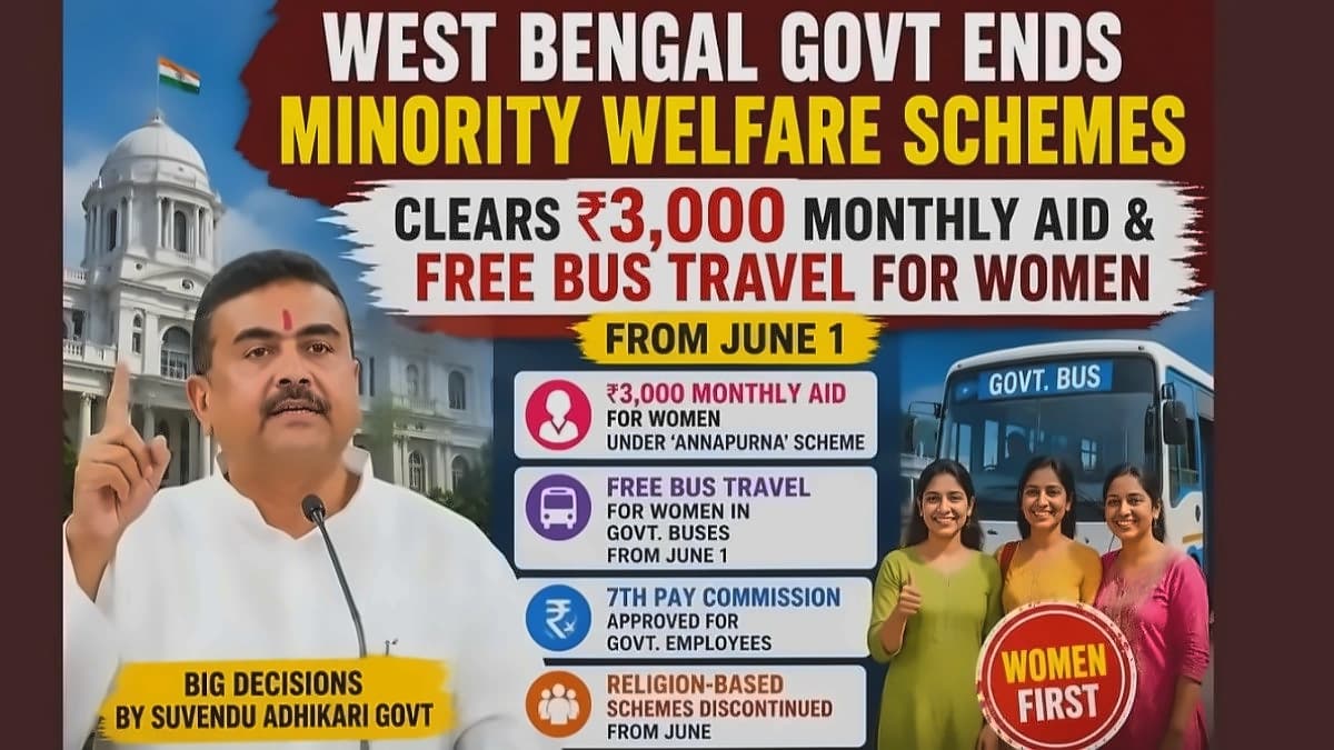 West Bengal Ends Religion-Based Welfare, Launches ₹3,000 Women Scheme
