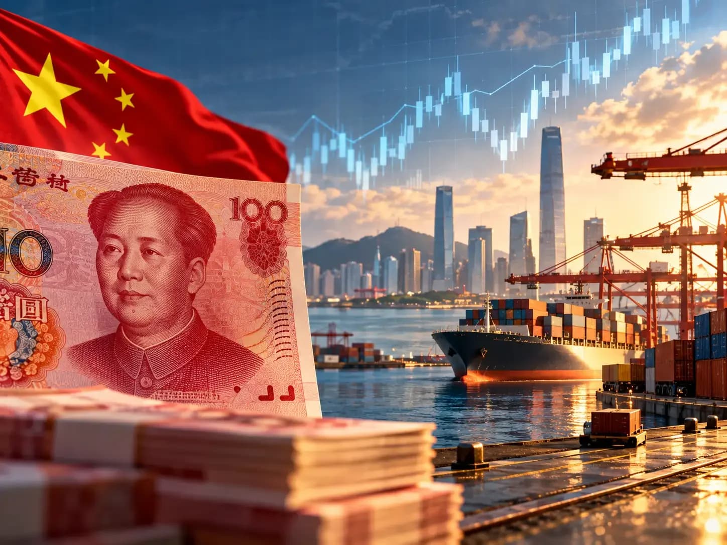 Yuan holds steady, set for third weekly gain on robust exports