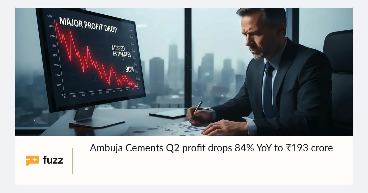 Ambuja Cements Q2 profit drops 84% YoY to ₹193 crore