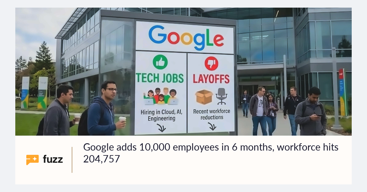 Microsoft Workforce Google adds 10,000 employees in 6 months, workforce hits 204,757