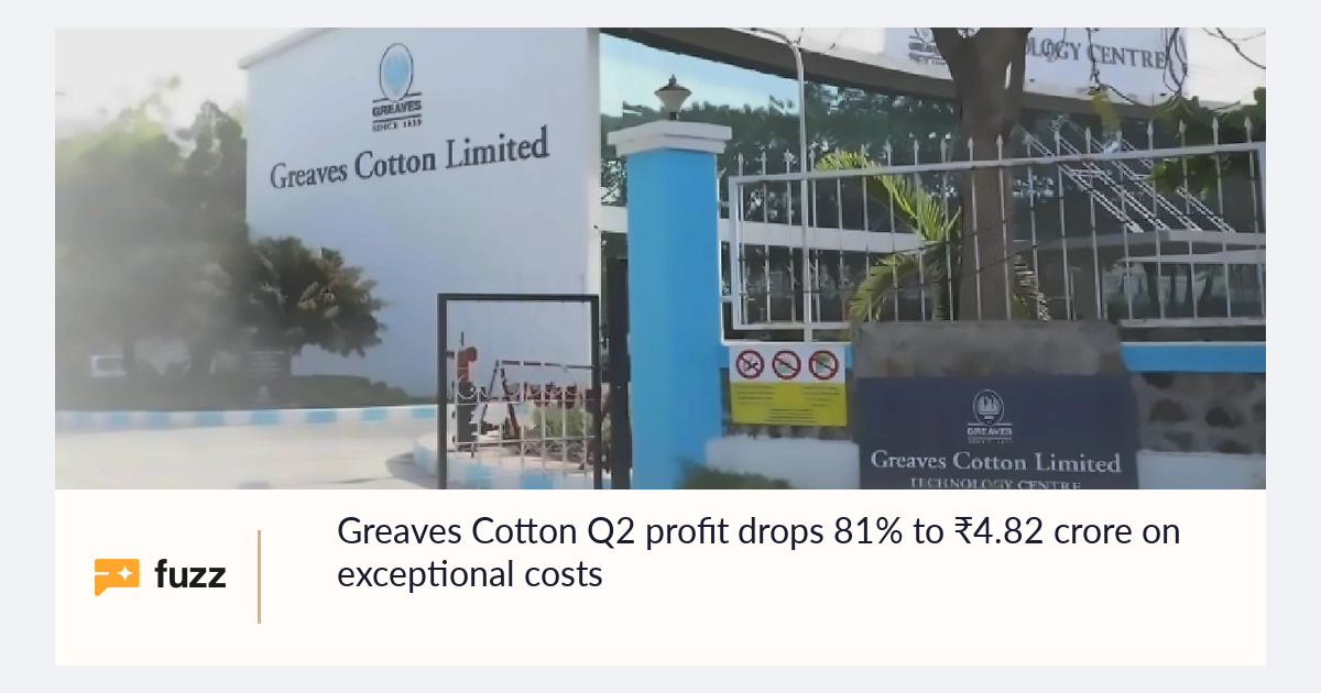Greaves Cotton Q2 profit drops 81% to ₹4.82 crore on exceptional costs