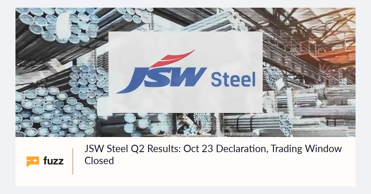 JSW Steel Q2 Results: Oct 23 Declaration, Trading Window Closed