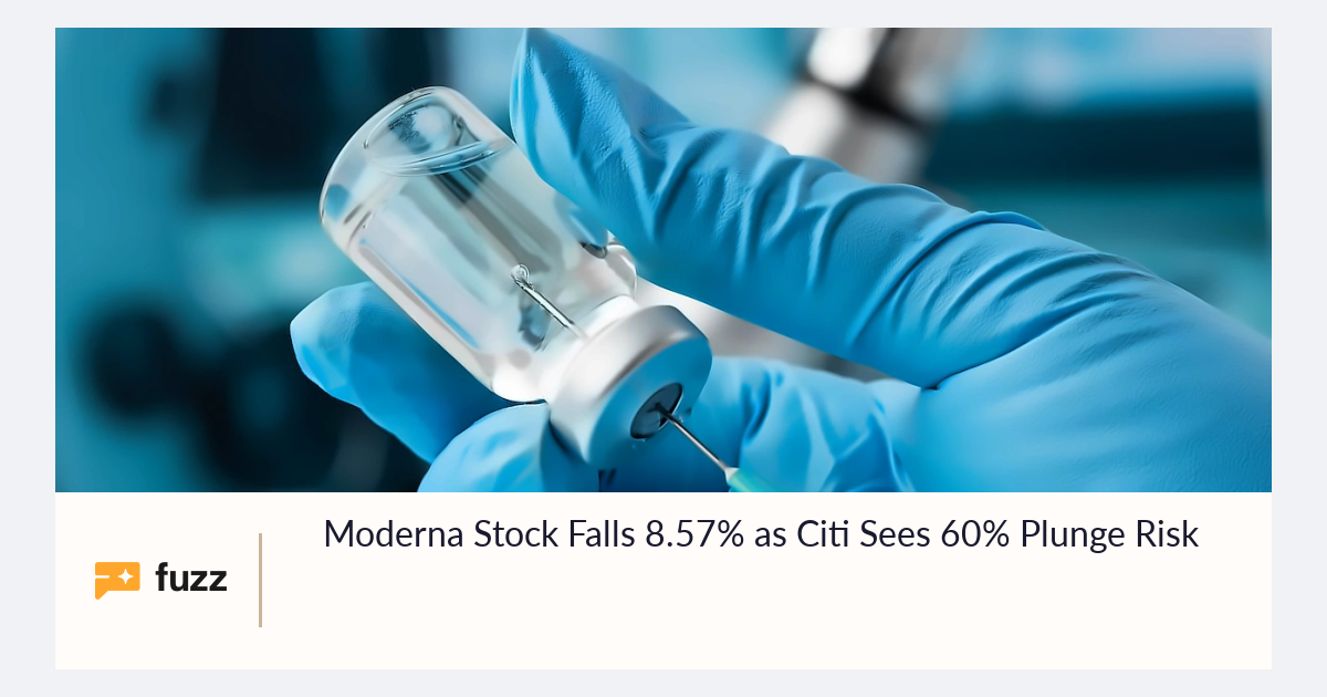 Moddena Moderna Stock Falls 8.57% as Citi Sees 60% Plunge Risk
