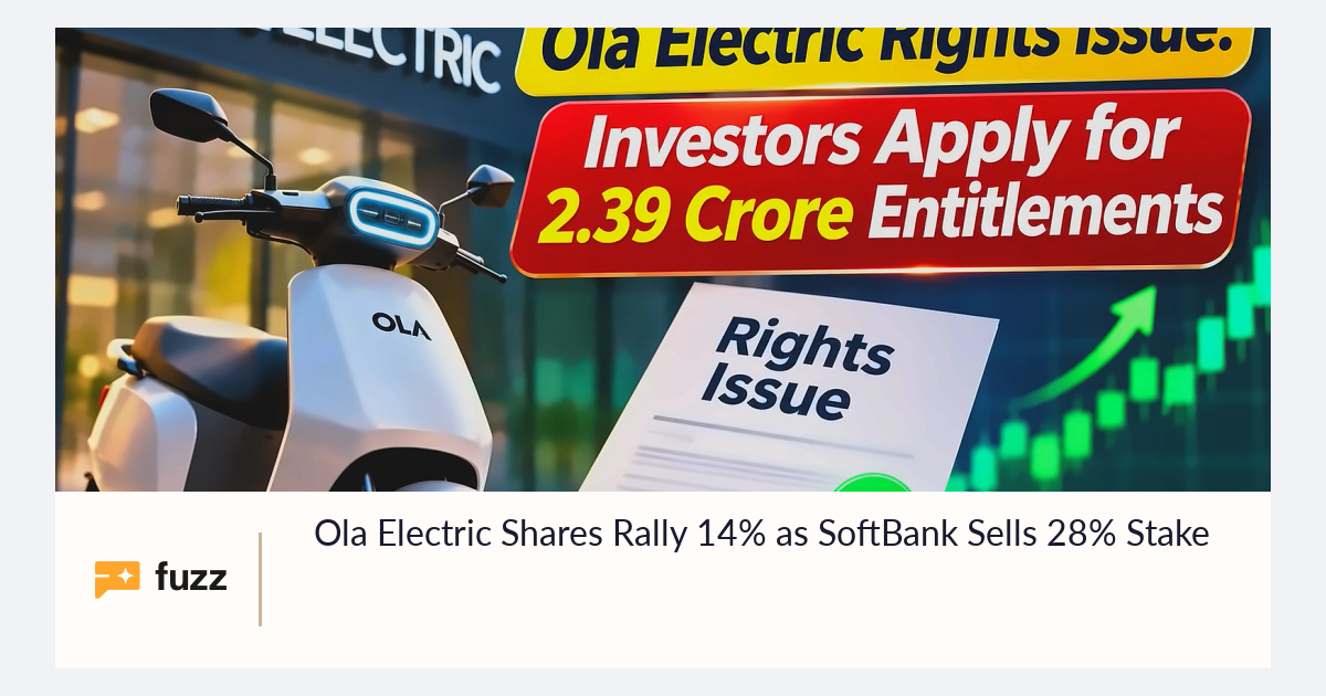 Ola Electric Shares Rally 14% as SoftBank Sells 28% Stake