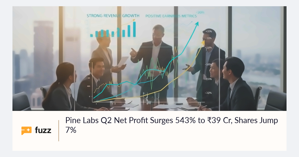 Pine Labs Q2 Net Profit Surges 543% to ₹39 Cr, Shares Jump 7%