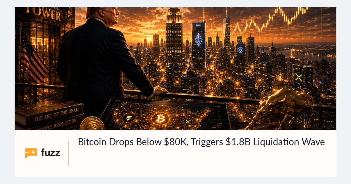 Bitcoin Drops Below $80K, Triggers $1.8B Liquidation Wave