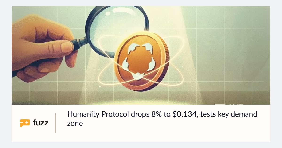 Humanity Protocol drops 8% to $0.134, tests key demand zone