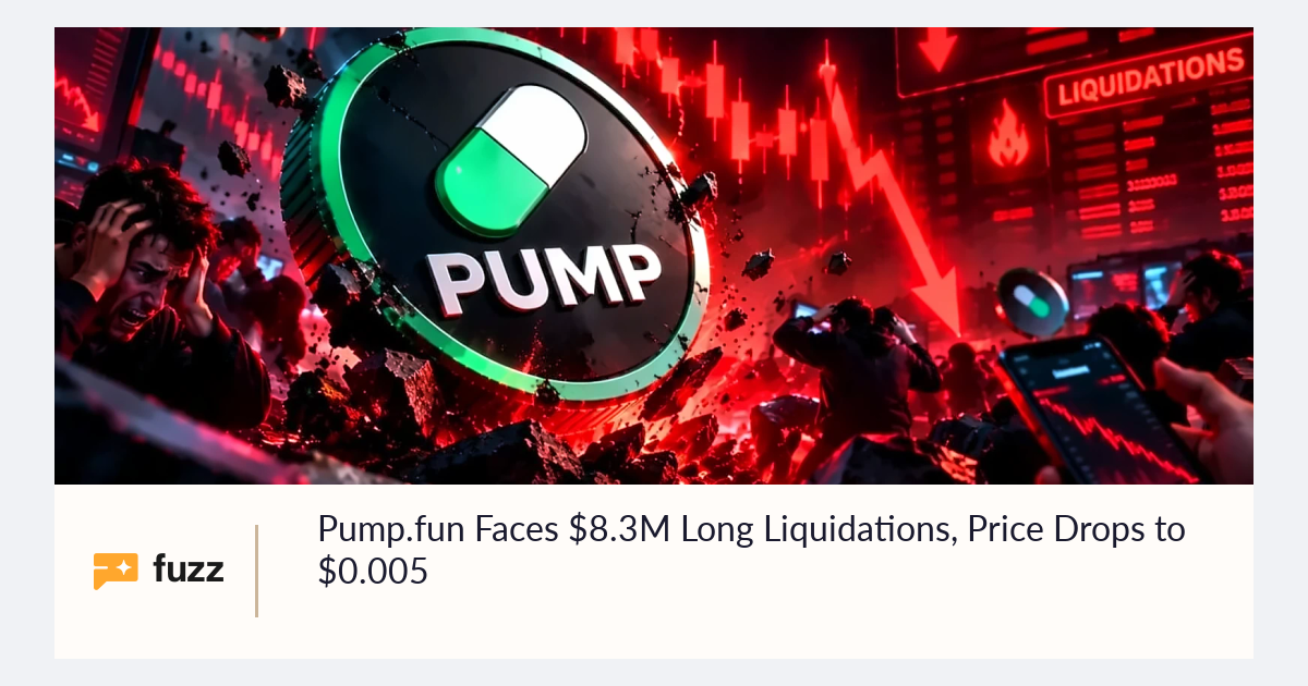 Pump.fun Faces $8.3M Long Liquidations, Price Drops to $0.005