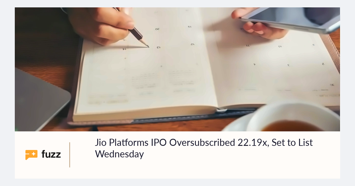 Jio Platforms IPO Oversubscribed 22.19x, Set to List Wednesday