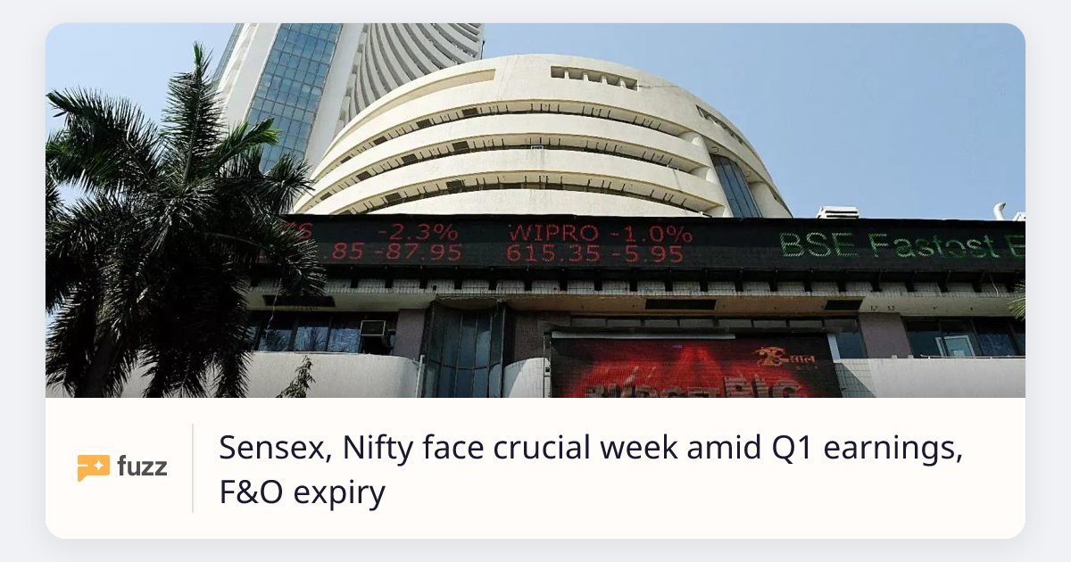 Market Commentary thumbnail: Sensex, Nifty face crucial week amid Q1 earnings, F&O expiry