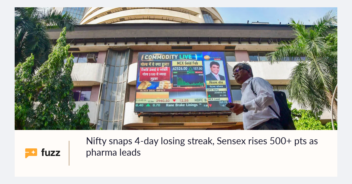Nifty snaps 4-day losing streak, Sensex rises 500+ pts as pharma leads
